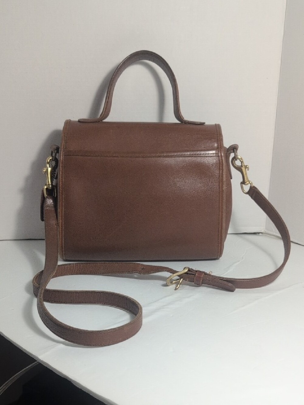 Vintage COACH Brown Leather Top-Handle Satchel with Removable Strap - Picture 2 of 12